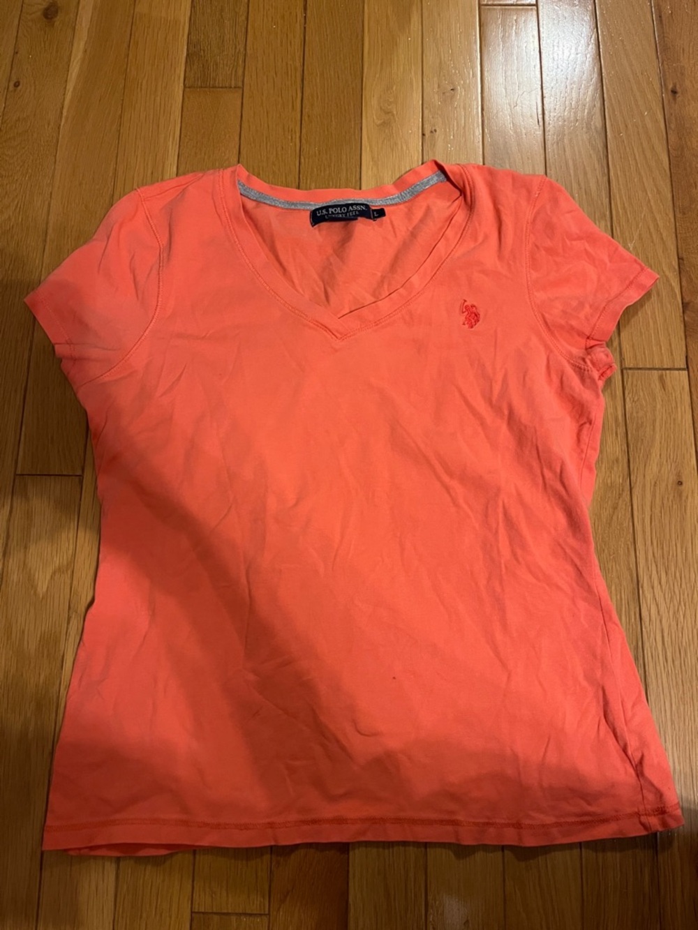 U.S Polo Assn. coral pink v neck t shirt